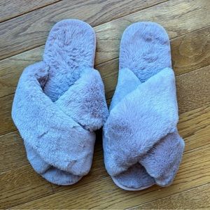 Soft Plush Fleece Slippers, Purple, Women's Size 7/8